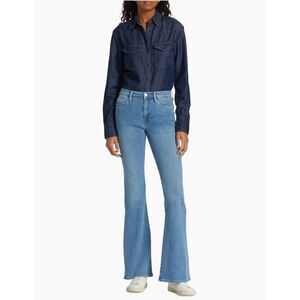 FRAME Le High Flare Stretch Denim Jeans Women’s Size 31 Medium Wash Asht